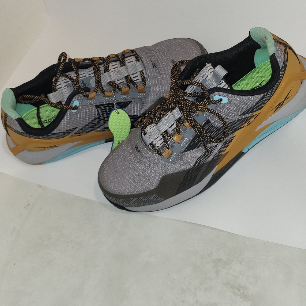 Men's Athletic Shoes - Gray and Orange